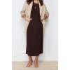 Fashion Regular Casual Daily Aerobin Woven Crew Neck Sleeveless Sleeve Shift Maxi Length Hijab Dress