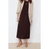 Fashion Regular Casual Daily Aerobin Woven Crew Neck Sleeveless Sleeve Shift Maxi Length Hijab Dress