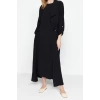 Fashion Regular Casual Daily Aerobin Woven Crew Neck Sleeveless Sleeve Shift Maxi Length Hijab Dress