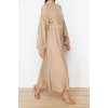 Moda Regular Casual Daily Lilyum Woven Crew Neck Long Sleeve A-Line Maxi Length Hijab Dress