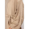 Moda Regular Casual Daily Lilyum Woven Crew Neck Long Sleeve A-Line Maxi Length Hijab Dress
