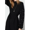 Moda Regular Casual Daily Lilyum Woven Crew Neck Long Sleeve A-Line Maxi Length Hijab Dress
