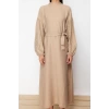 Moda Regular Casual Daily Lilyum Woven Crew Neck Long Sleeve A-Line Maxi Length Hijab Dress