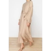 Moda Regular Casual Daily Lilyum Woven Crew Neck Long Sleeve A-Line Maxi Length Hijab Dress