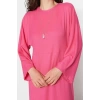 Moda Regular Casual Günlük Bürümcük Örme Bisiklet Yaka Uzun Kol Skater Maxi Boy Tesettür Elbise