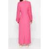 Moda Regular Casual Günlük Bürümcük Örme Bisiklet Yaka Uzun Kol Skater Maxi Boy Tesettür Elbise