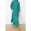 Fashion Regular Casual Daily Terrycotton Woven Crew Neck Long Sleeve A-Line Maxi Length Hijab Dress