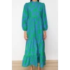 Fashion Regular Casual Daily Terrycotton Woven Crew Neck Long Sleeve A-Line Maxi Length Hijab Dress