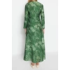 Moda Regular Casual Daily Lilyum Woven Double Breasted Long Sleeve Shift Maxi Length Hijab Dress