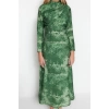 Moda Regular Casual Daily Lilyum Woven Double Breasted Long Sleeve Shift Maxi Length Hijab Dress