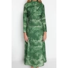 Moda Regular Casual Daily Lilyum Woven Double Breasted Long Sleeve Shift Maxi Length Hijab Dress