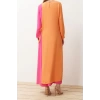 Moda Regular Casual Günlük Aerobin Dokuma Bisiklet Yaka Uzun Kol A-Line Maxi Boy Tesettür Elbise