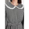Fashion Regular Stylish Evening Dress Night Seersucker Woven V Neck Long Sleeve A-Line Midi Length Hijab Dress