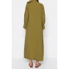 Moda Regular Günlük Terryviskon Dokuma Boyundan Bağlamalı Uzun Kol A-Line Maxi Boy Tesettür Elbise