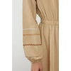 Fashion Regular Casual Daily Terrycotton Woven Shirt Collar Long Sleeve Basic Maxi Length Hijab Dress