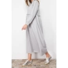 Moda Regular Casual Günlük 2 İplik Örme Bisiklet Yaka Uzun Kol Basic Maxi Boy Tesettür Elbise
