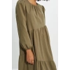 Fashion Regular Casual Daily Terrycotton Woven Crew Neck Long Sleeve A-Line Maxi Length Hijab Dress