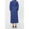 Fashion Regular Casual Daily Terrycotton Woven Crew Neck Long Sleeve A-Line Maxi Length Hijab Dress