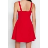 Fashion Regular Graduation Prom Finike Woven Square Neck Strap Sleeve Skater Mini Length Dress