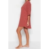 Fashion Casual Beach Casual Lace Knitted Crew Neck Three Quarter Sleeve Shift Mini Length Dress