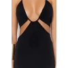 Fashion Fit Beach Casual Sandy Knitted Strapless Halter Sleeve Bodycone Maxi Length Dress