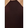 Fashion Fit Beach Casual Sandy Knitted Strapless Halter Sleeve Bodycone Maxi Length Dress