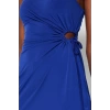 Fashion Fit Graduation Prom Sandy Knitted Asymmetrical Neck Sleeveless Sleeve Bodycone Mini Length Dress