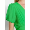 Fashion Regular Beach Casual Shally Woven V Neck Short Sleeve Smock Mini Length Dress