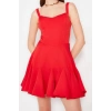 Fashion Regular Beach Daily Brode Woven Halter Neck Long Sleeve Shift Mini Length Dress