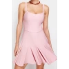 Fashion Regular Beach Daily Brode Woven Halter Neck Long Sleeve Shift Mini Length Dress