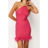 Fashion Fit Graduation Prom Finike Woven Halter Neck Sleeveless Sleeve Bodycone Mini Length Dress