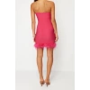 Fashion Fit Graduation Prom Finike Woven Halter Neck Sleeveless Sleeve Bodycone Mini Length Dress