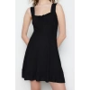 Fashion Regular Casual Daily Polyester Camisole Knitted Square Collar Sleeveless Sleeve A-Line Mini Length Dress