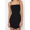 Fashion Fit Graduation Prom Finike Woven Heart Neck Strap Sleeve Bodycone Mini Length Dress