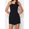 Fashion Fit Graduation Prom Finike Woven Heart Neck Strap Sleeve Bodycone Mini Length Dress