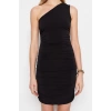 Fashion Slim Day Night Sandy Knitted Asymmetrical Collar Sleeveless Sleeve Bodycone Mini Length Dress