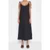Moda Regular Day Night Lilyum Woven Crew Neck Strappy Sleeve Shift Midi Length Dress