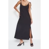 Moda Regular Day Night Lilyum Woven Crew Neck Strappy Sleeve Shift Midi Length Dress