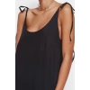 Moda Regular Day Night Lilyum Woven Crew Neck Strappy Sleeve Shift Midi Length Dress
