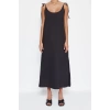 Moda Regular Day Night Lilyum Woven Crew Neck Strappy Sleeve Shift Midi Length Dress