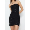 Fashion Fit Graduation Prom Finike Woven Strapless Sleeveless Sleeve Bodycone Mini Length Dress