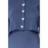 Moda Regular Casual Günlük Fitilli Triko Bisiklet Yaka Uzun Kol Bodycone Midi Boy Elbise
