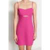 Moda Regular Day Night Linen Look Woven Heart Neck Strappy Sleeve Bodycone Mini Length Dress
