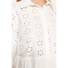 Fashion Regular Casual Daily Embroidered Woven Shirt Collar Long Sleeve Shirt Dress Midi Length Dress
