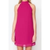 Fashion Regular Day Night Chiffon Woven Halter Neck Sleeveless Shift Mini Length Dress