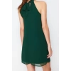 Fashion Regular Day Night Chiffon Woven Halter Neck Sleeveless Shift Mini Length Dress