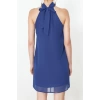 Fashion Regular Day Night Chiffon Woven Halter Neck Sleeveless Shift Mini Length Dress