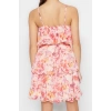 Fashion Regular Day Night Chiffon Woven V Neck Strap Sleeve Skater Mini Length Dress