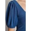 Fashion Regular Casual Daily Crepe Knitted Square Neck Short Sleeve A-Line Midi Length Dress