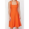 Fashion Regular Casual Daily Aerobin Woven Square Collar Sleeveless Sleeve A-Line Mini Length Dress